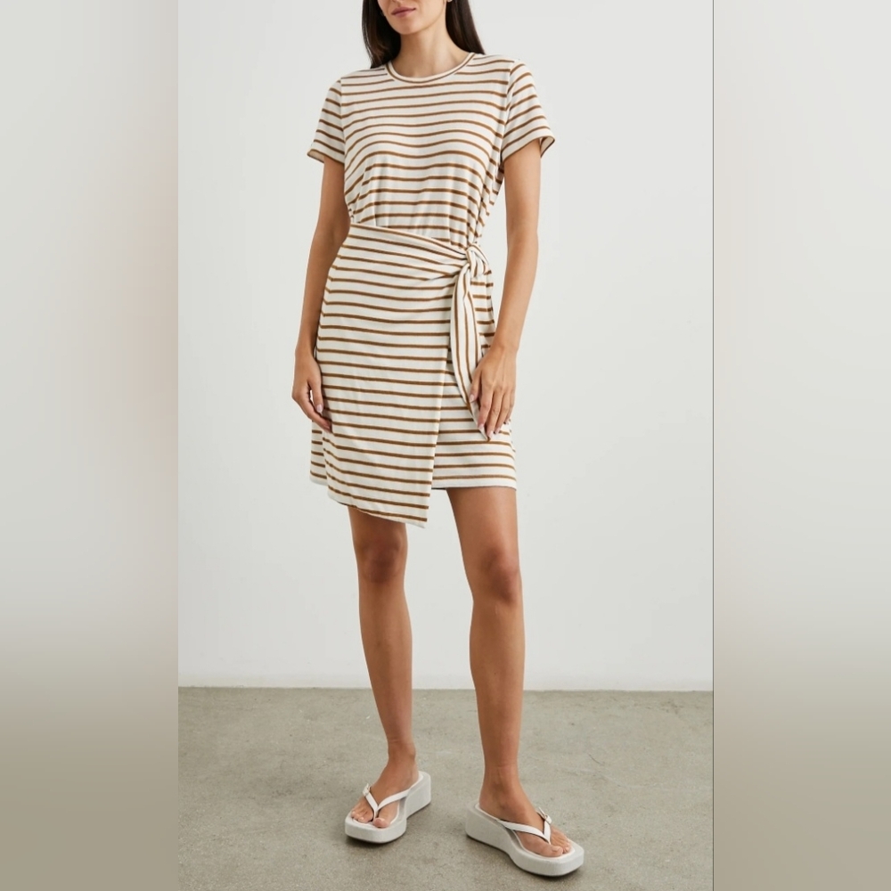 Rails Edie Dress. Striped. Sz. L Tie Waist. Scandi Girl Preppy Normcore.